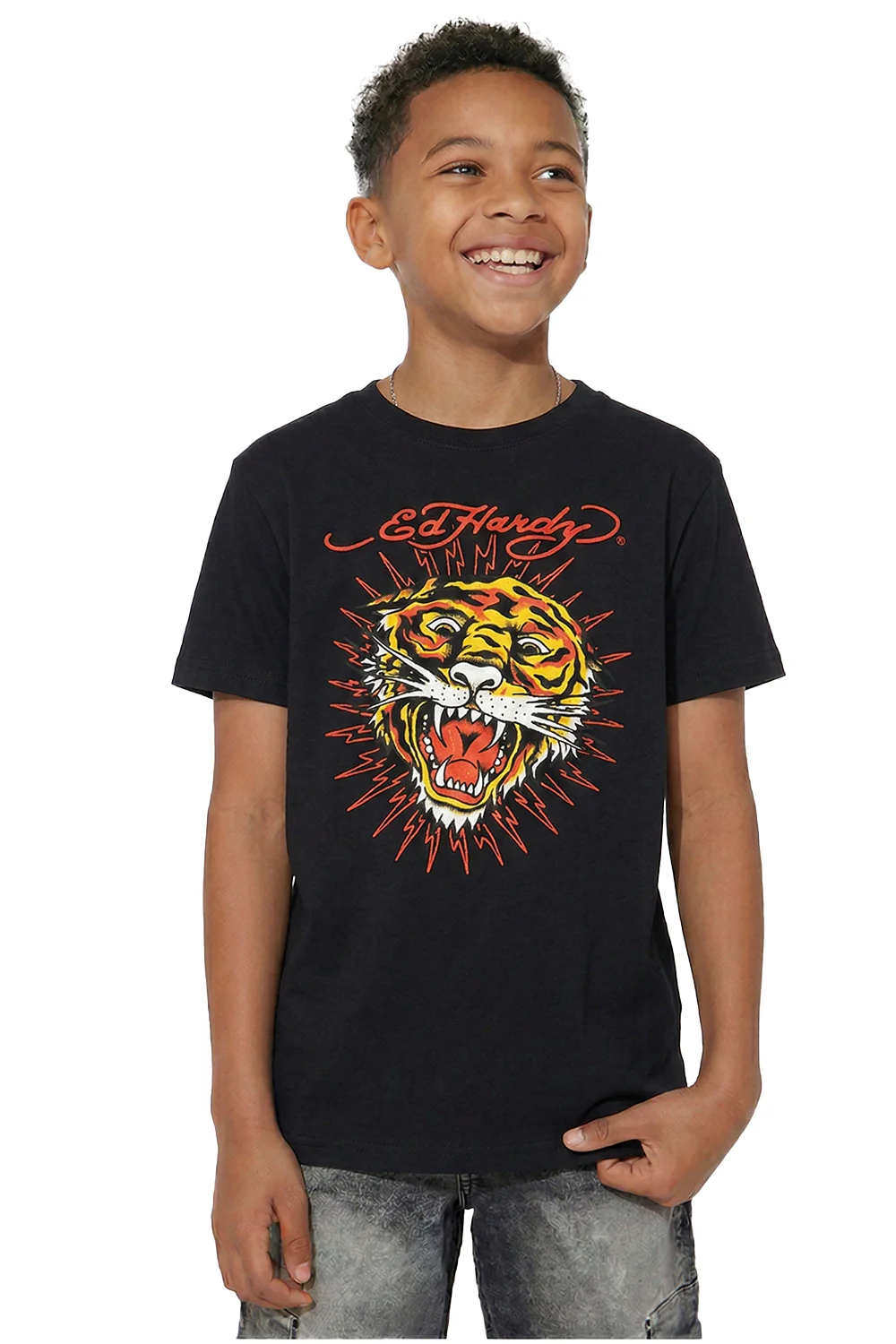 Kids Tiger Sparks T-Shirt - Black